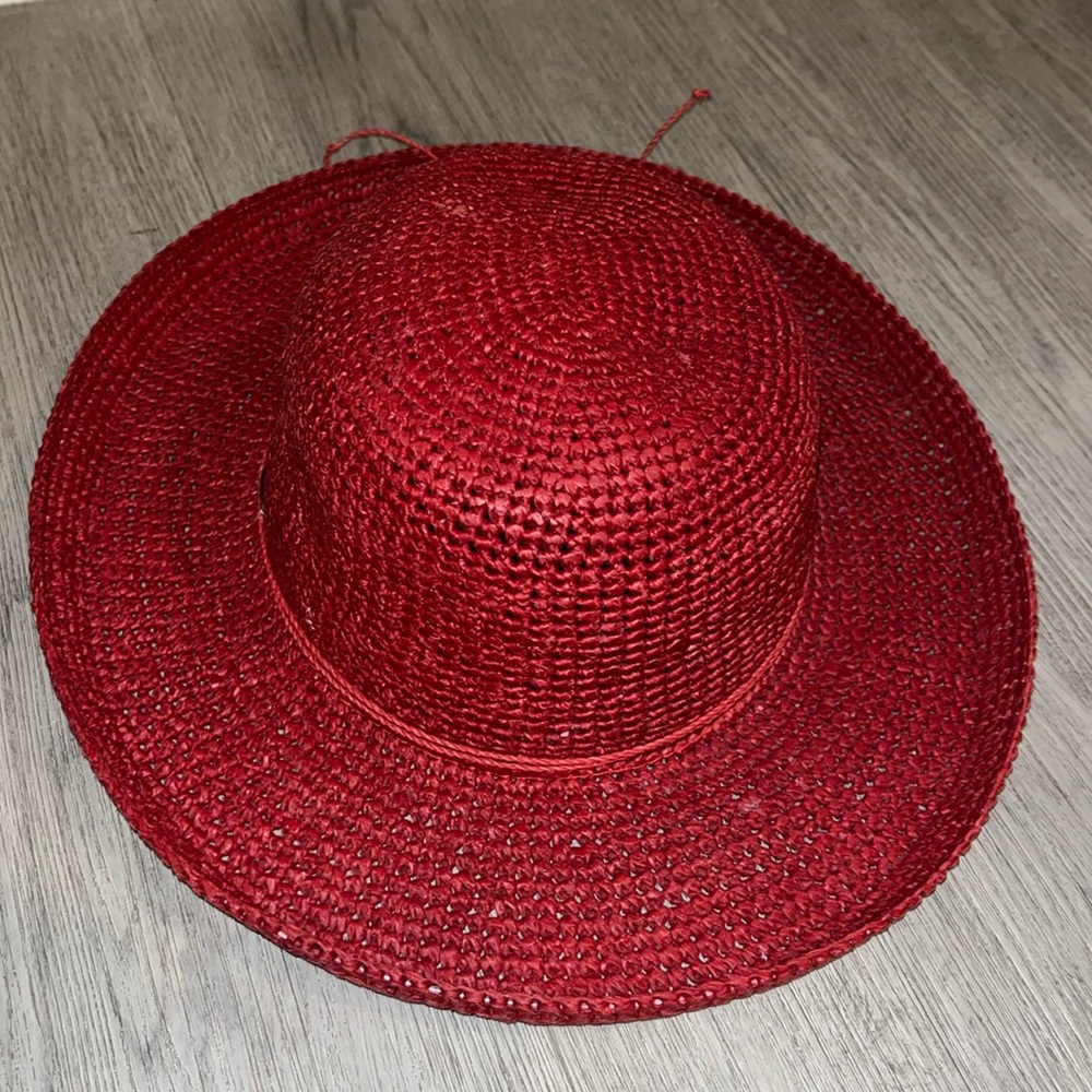 Vintage Red straw hat.